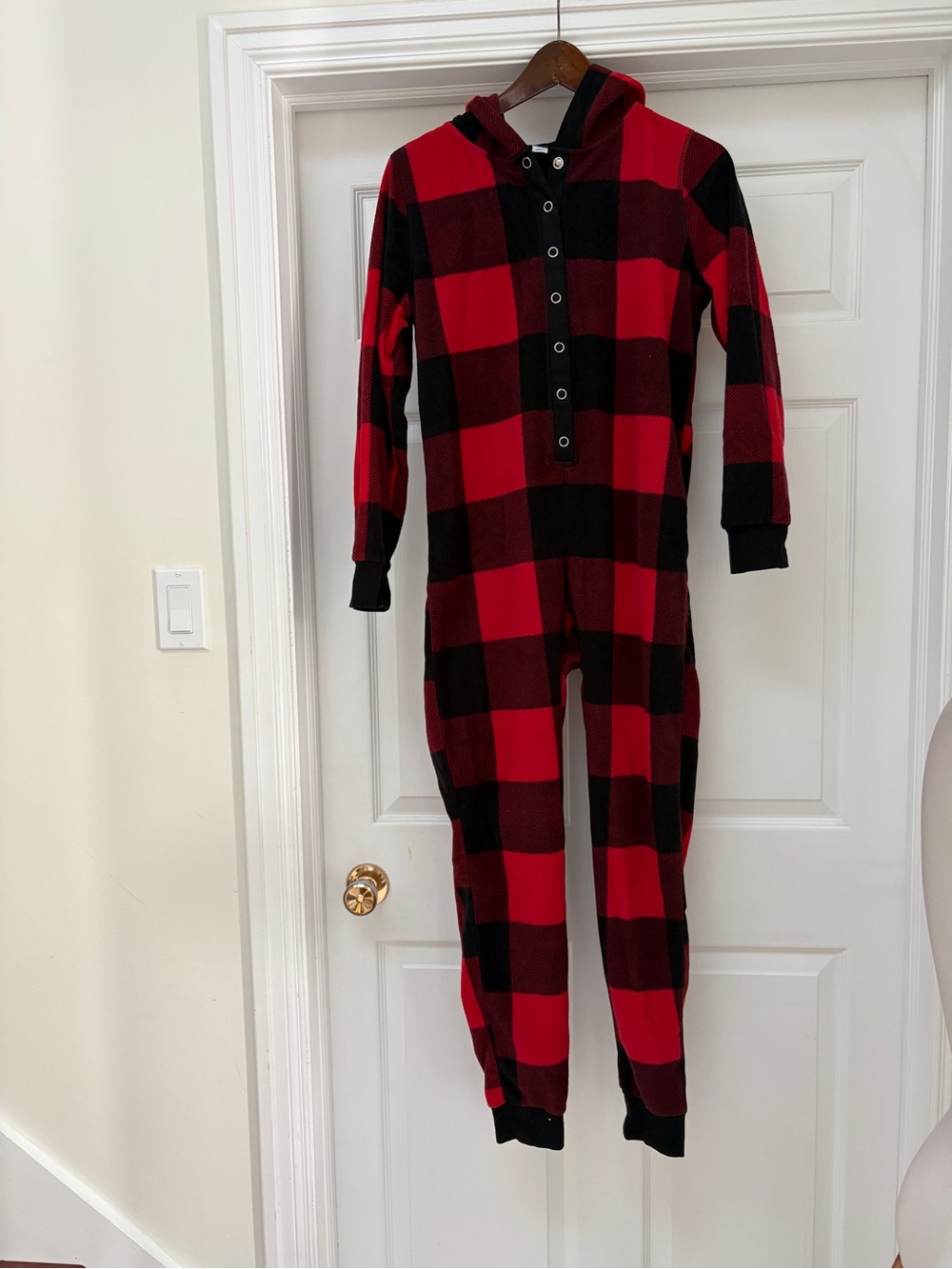 Old Navy Red and Black Buffalo Plaid Men’s One-Piece size small
